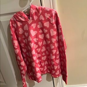 Pink Heart Pattern Hoodie
